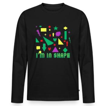 Fitness - Sport - Training - Men's Premium Organic Long Sleeve Shirt - black - Front - Nico (187cm)