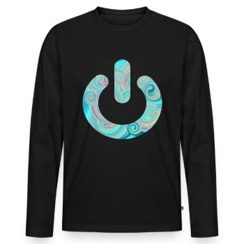 Offline - Men's Premium Organic Long Sleeve Shirt - black - Front - Nico (187cm)