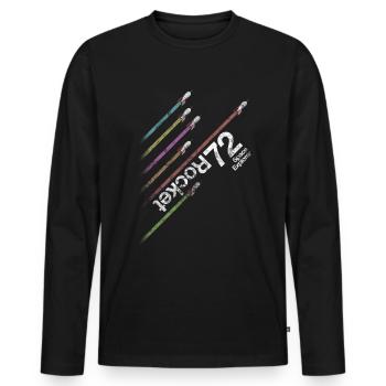 Rocket 72 - Design Rocket 72 Rocket All Shirt - T-shirt manches longues Premium bio Homme - noir - Devant - Nico (187cm)