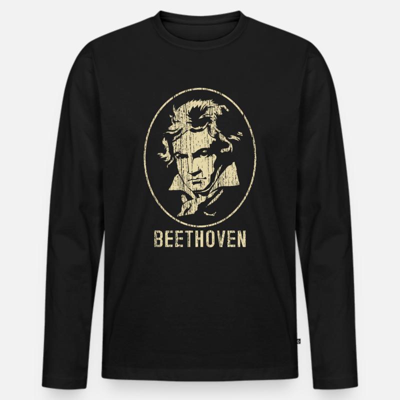 Beethoven - Männer Premium Bio Langarmshirt - Schwarz