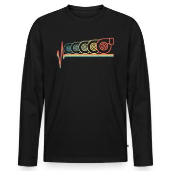 turbo - Men's Premium Organic Long Sleeve Shirt - black - Front - Nico (187cm)