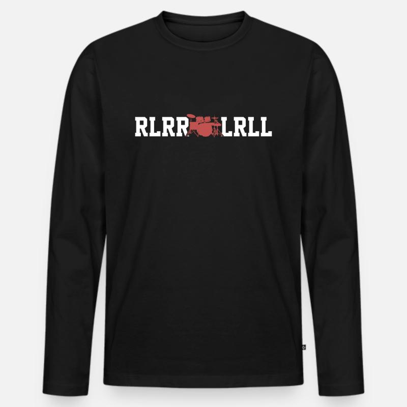 Schlagzeug - Männer Premium Bio Langarmshirt - Schwarz