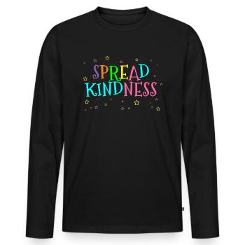 Freundlichkeit - Männer Premium Bio Langarmshirt - Schwarz - Vorne - Nico (187cm)