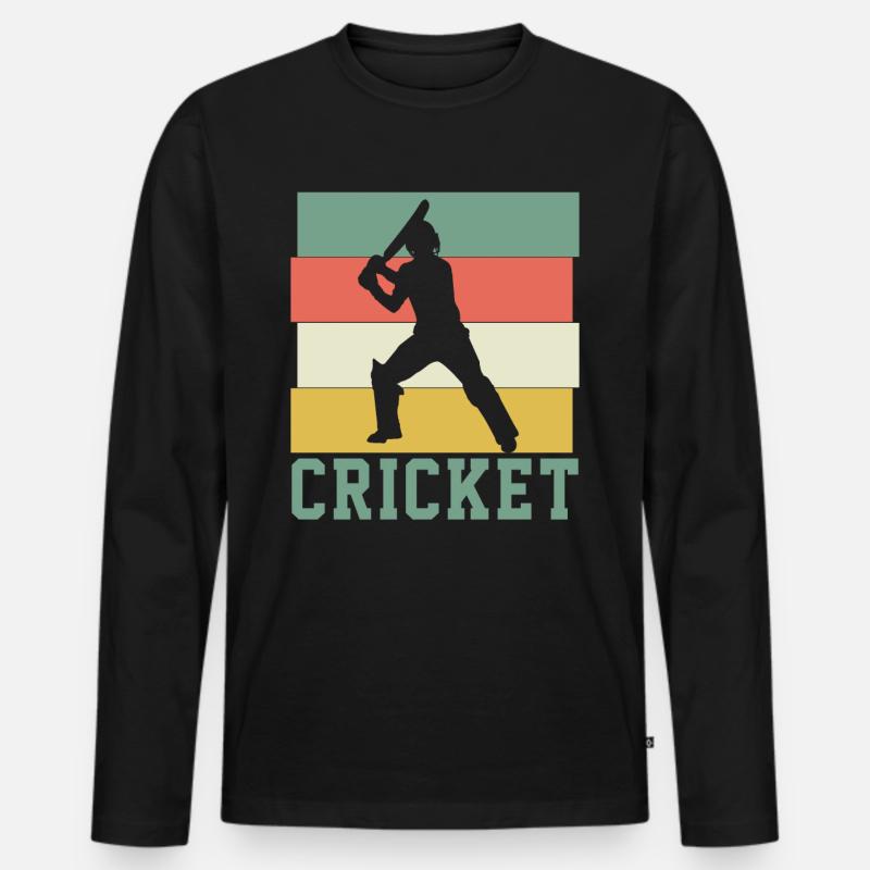 Kricket - Männer Premium Bio Langarmshirt - Schwarz