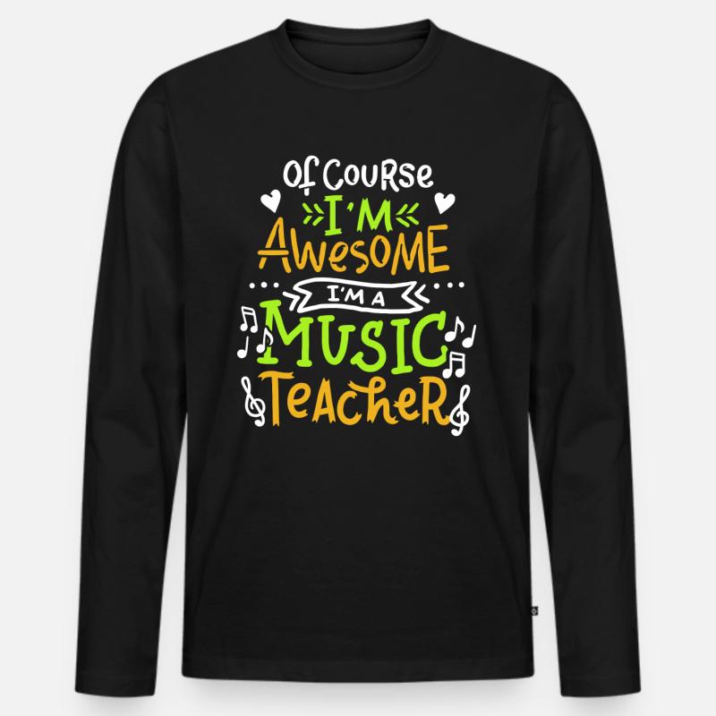 Musiklehrer-Schule - Männer Premium Bio Langarmshirt - Schwarz
