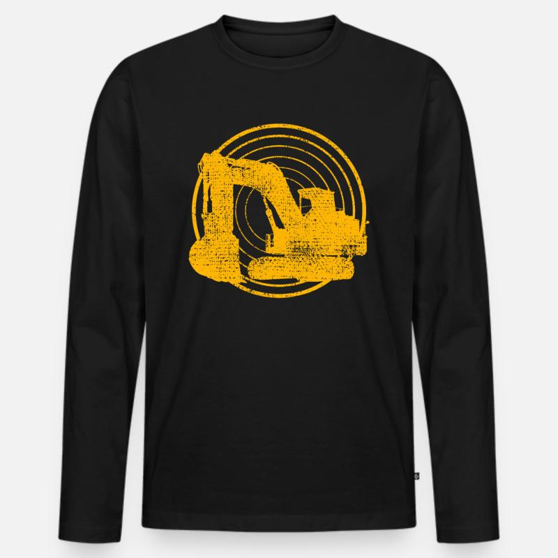 Bagger - Männer Premium Bio Langarmshirt - Schwarz