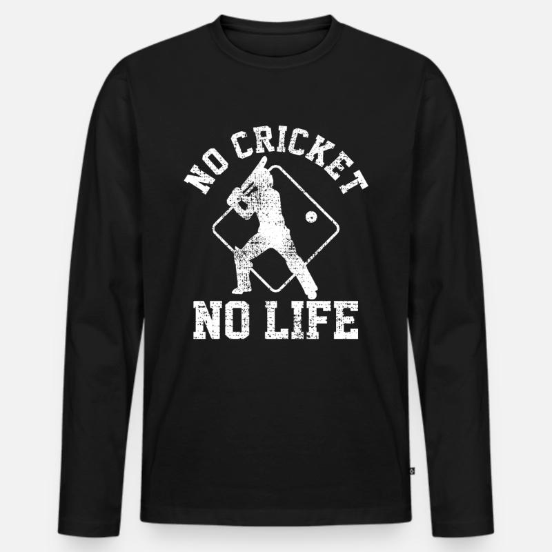 Kricket - Männer Premium Bio Langarmshirt - Schwarz