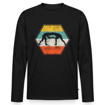 Wrestler Wrestler Grappling - T-shirt manches longues Premium bio Homme - noir - Devant - Nico (187cm)