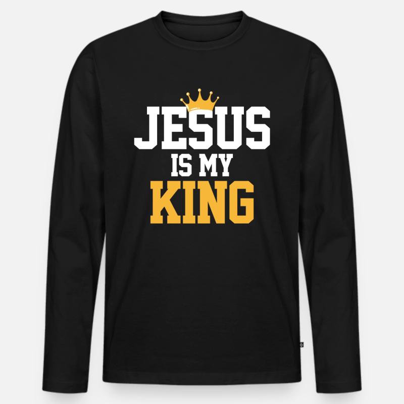 Christen - Männer Premium Bio Langarmshirt - Schwarz
