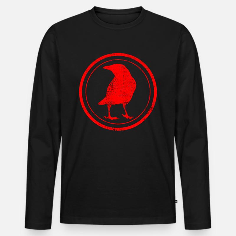 Krähe Krähe - Männer Premium Bio Langarmshirt - Schwarz