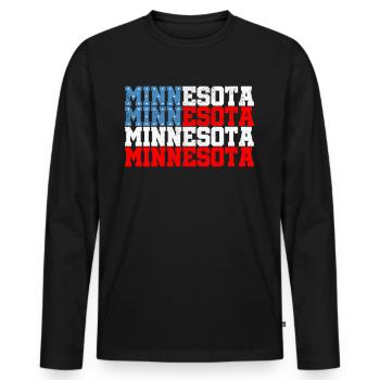 Minnesota - T-shirt manches longues Premium bio Homme - noir - Devant - Nico (187cm)