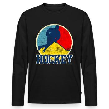 Eishockey Eishockey Eishockey - Männer Premium Bio Langarmshirt - Schwarz - Vorne - Nico (187cm)
