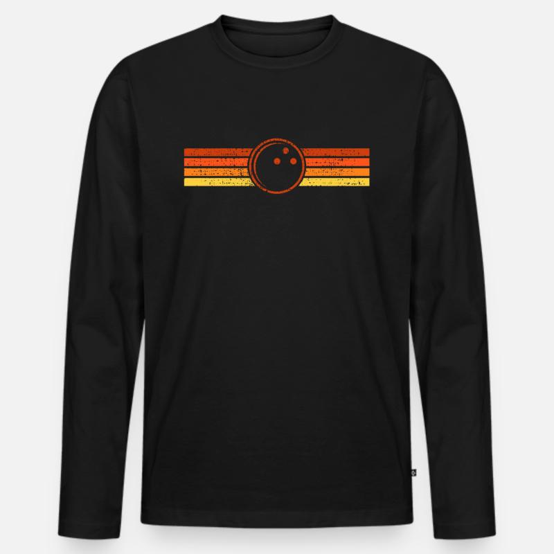 Bowling Bowling Bowling - Männer Premium Bio Langarmshirt - Schwarz