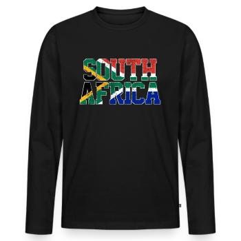 Afrique du Sud - T-shirt manches longues Premium bio Homme - noir - Devant - Nico (187cm)