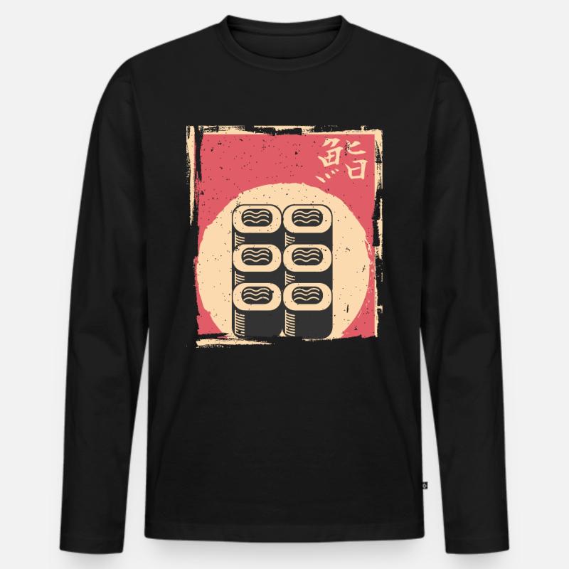 Sushi - Männer Premium Bio Langarmshirt - Schwarz