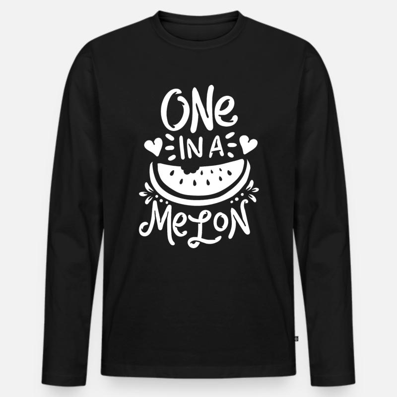 Melone - Männer Premium Bio Langarmshirt - Schwarz