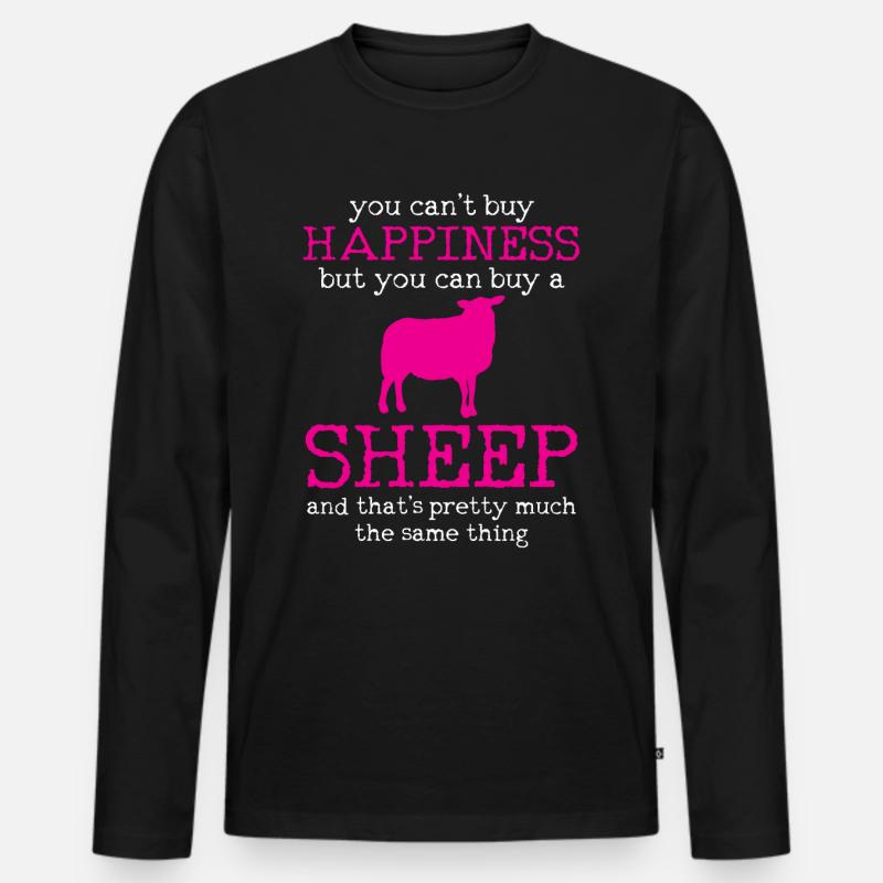 Schaf - Männer Premium Bio Langarmshirt - Schwarz