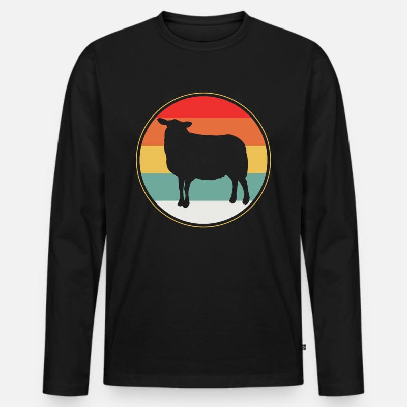 Schaf - Männer Premium Bio Langarmshirt - Schwarz