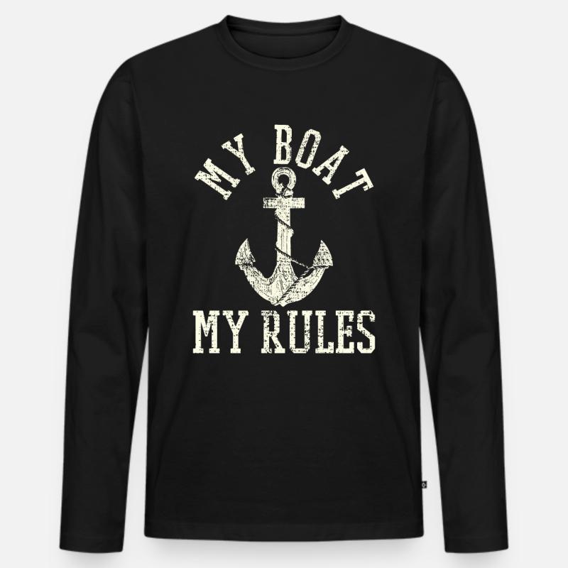 Bootfahren - Männer Premium Bio Langarmshirt - Schwarz