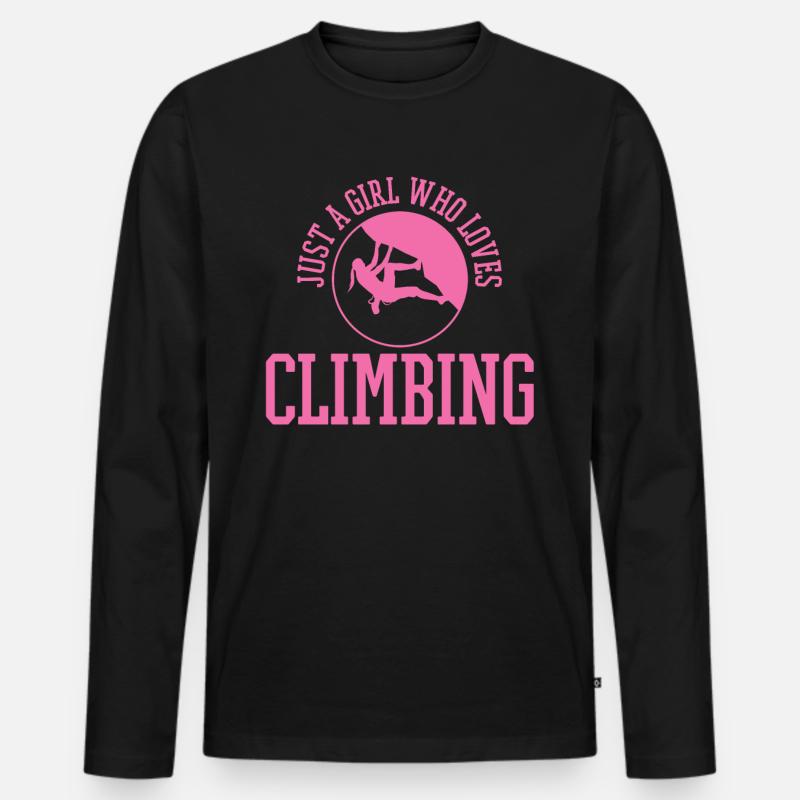 Klettern - Männer Premium Bio Langarmshirt - Schwarz