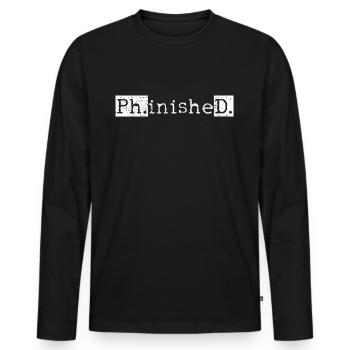 Doktorand - Männer Premium Bio Langarmshirt - Schwarz - Vorne - Nico (187cm)
