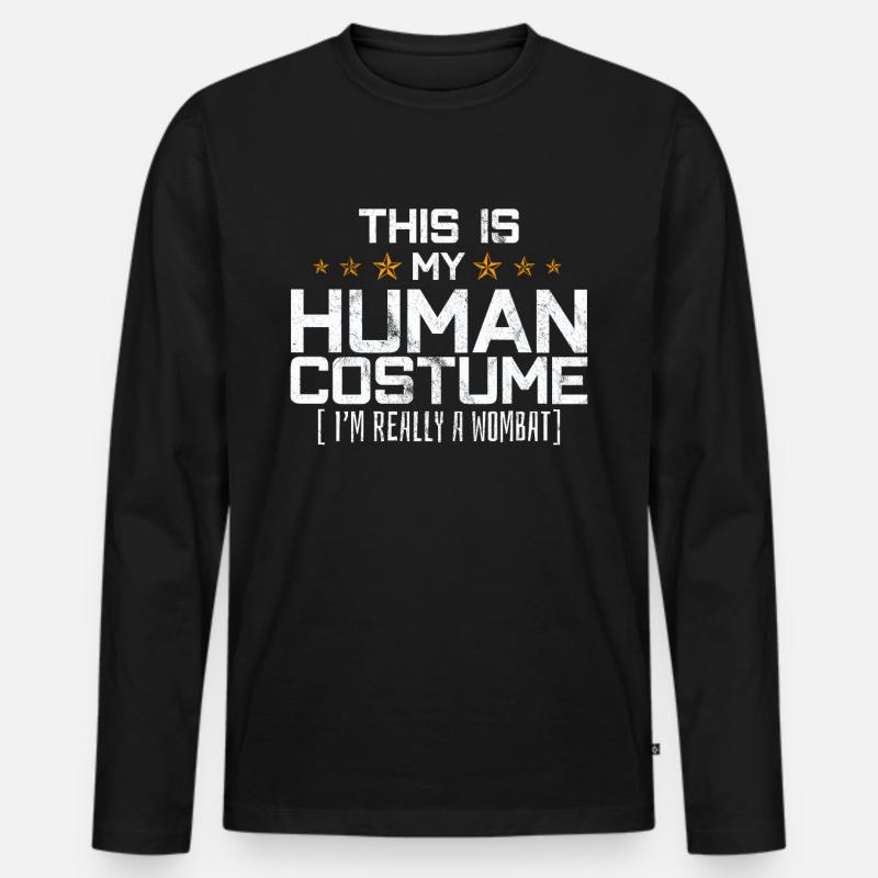 Wombat - Männer Premium Bio Langarmshirt - Schwarz