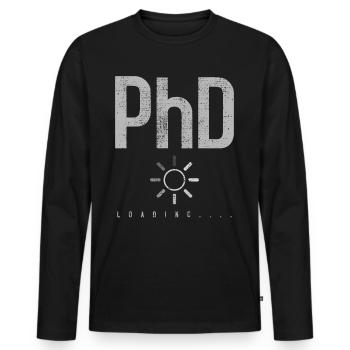 Doktorand - Männer Premium Bio Langarmshirt - Schwarz - Vorne - Nico (187cm)