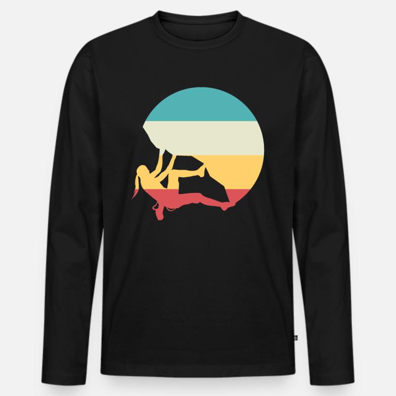 Klettern - Männer Premium Bio Langarmshirt - Schwarz