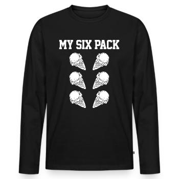 Eis - Männer Premium Bio Langarmshirt - Schwarz - Vorne - Nico (187cm)