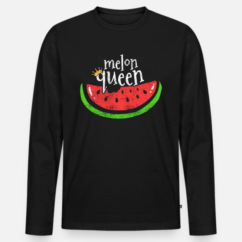 Melone - Männer Premium Bio Langarmshirt - Schwarz