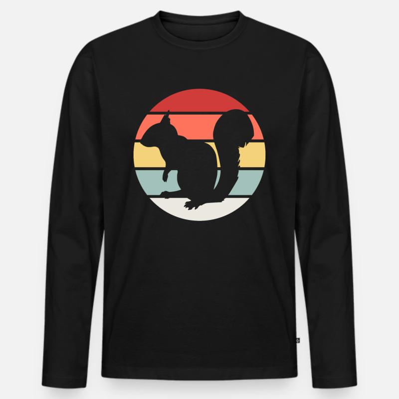 Eichhörnchen-Tier - Männer Premium Bio Langarmshirt - Schwarz