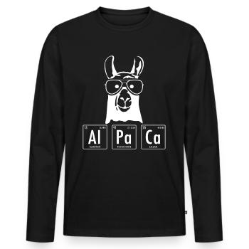 Alpaka - Männer Premium Bio Langarmshirt - Schwarz - Vorne - Nico (187cm)