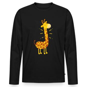 Giraffen Giraffen Giraffen - Männer Premium Bio Langarmshirt - Schwarz - Vorne - Nico (187cm)