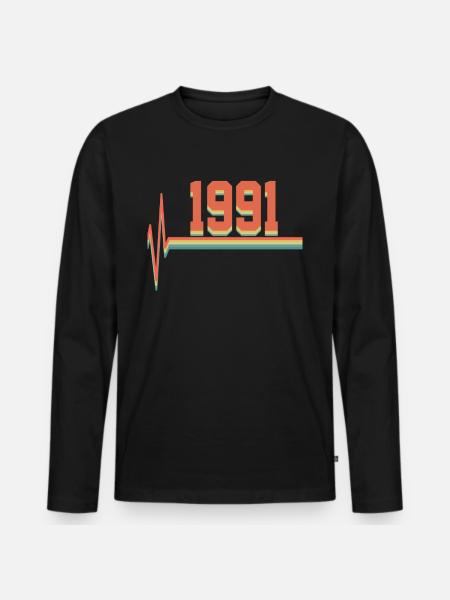 1991 1991 1991 - Men's Premium Organic Long Sleeve Shirt - black