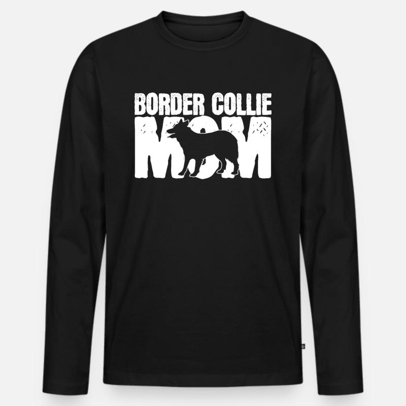 Border-Collie-Mutter - Männer Premium Bio Langarmshirt - Schwarz