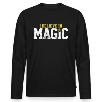 Magic - Men's Premium Organic Long Sleeve Shirt - black - Front - Nico (187cm)