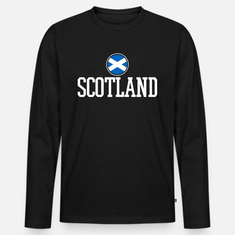 Schottland Scott - Männer Premium Bio Langarmshirt - Schwarz