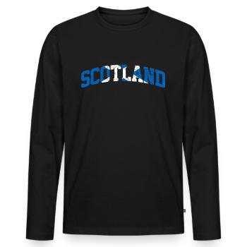 Ecosse Ecosse Ecosse - T-shirt manches longues Premium bio Homme - noir - Devant - Nico (187cm)
