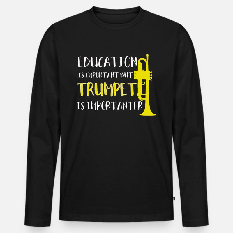 Posaune Jazz - Männer Premium Bio Langarmshirt - Schwarz