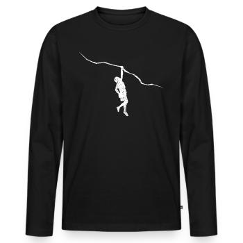 Climbing Climbing Climbing - Men's Premium Organic Long Sleeve Shirt - black - Front - Nico (187cm)