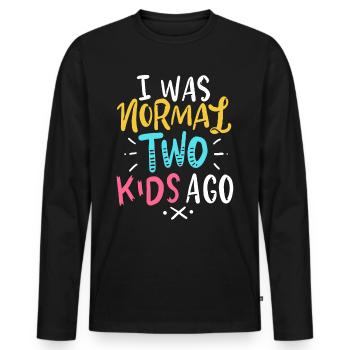 Mère mère - T-shirt manches longues Premium bio Homme - noir - Devant - Nico (187cm)
