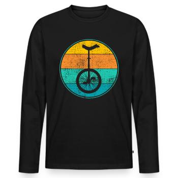 monocycle - T-shirt manches longues Premium bio Homme - noir - Devant - Nico (187cm)