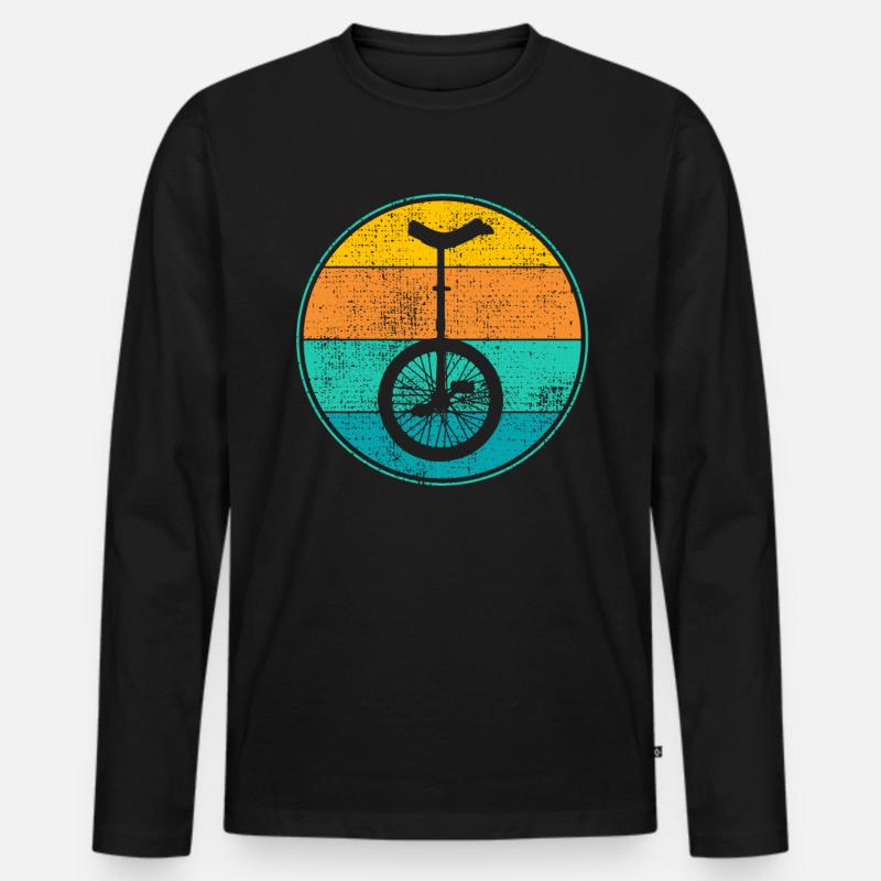 Einrad - Männer Premium Bio Langarmshirt - Schwarz