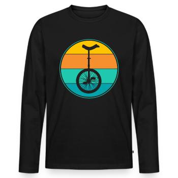 monocycle - T-shirt manches longues Premium bio Homme - noir - Devant - Nico (187cm)