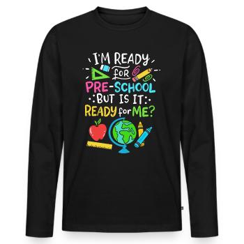 nursery school - Men's Premium Organic Long Sleeve Shirt - black - Front - Nico (187cm)