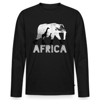 Africa - Men's Premium Organic Long Sleeve Shirt - black - Front - Nico (187cm)