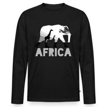 Africa Africa Africa - Men's Premium Organic Long Sleeve Shirt - black - Front - Nico (187cm)
