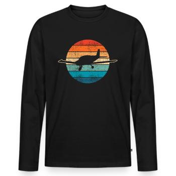 plane - Men's Premium Organic Long Sleeve Shirt - black - Front - Nico (187cm)