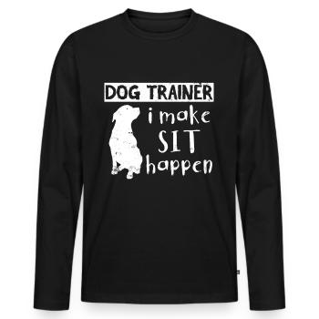 Hundeschule - Männer Premium Bio Langarmshirt - Schwarz - Vorne - Nico (187cm)