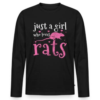 Rats rats - T-shirt manches longues Premium bio Homme - noir - Devant - Nico (187cm)